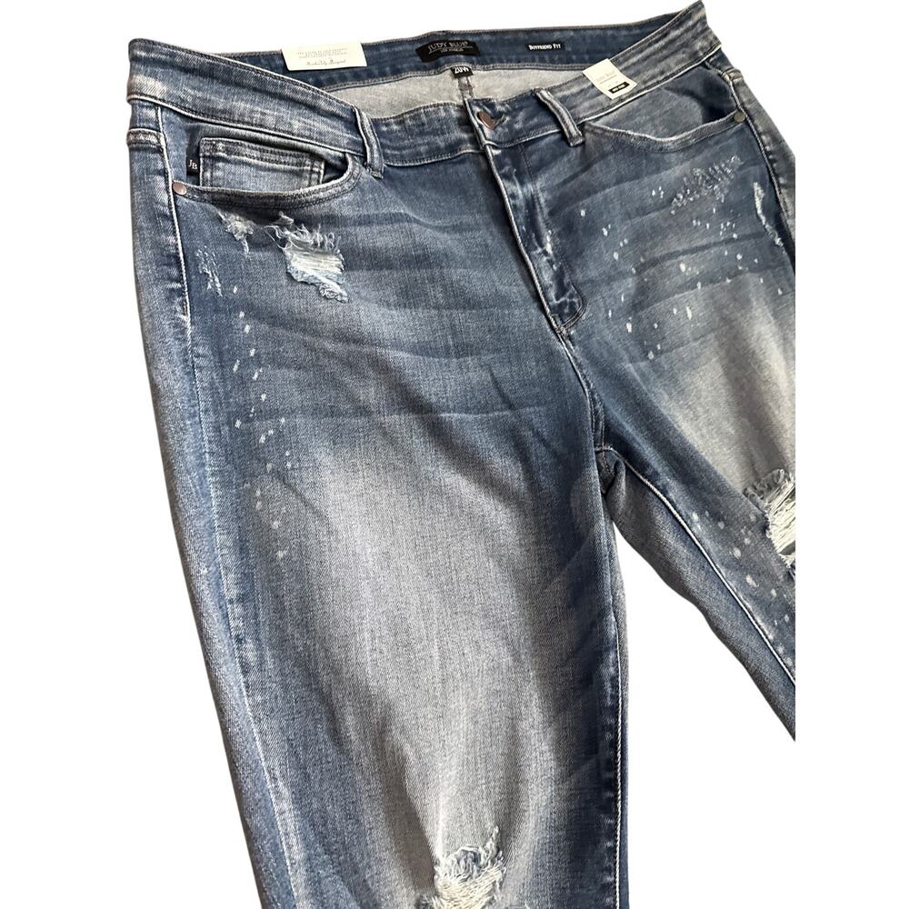 Judy Blue Plus Destroyed Mid-Rise Bleach Splatter Boyfriend Fit Size 20W - Picture 12 of 12